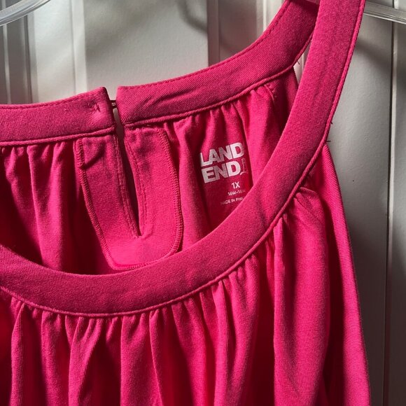 NWT Land's End Plus Size Light Weight Jersey Halter Neck Tank Top, Pink, 1X - Picture 3 of 5